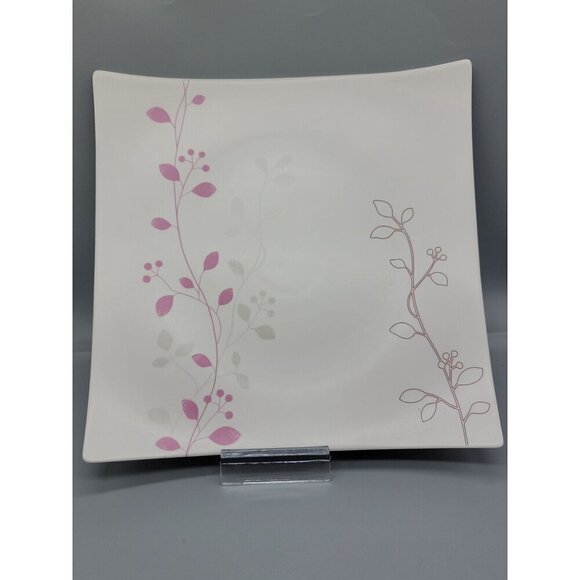 Teavana Square Dinner Plate 10" Fine Porcelain Exclusive Collection Floral - Picture 2 of 12